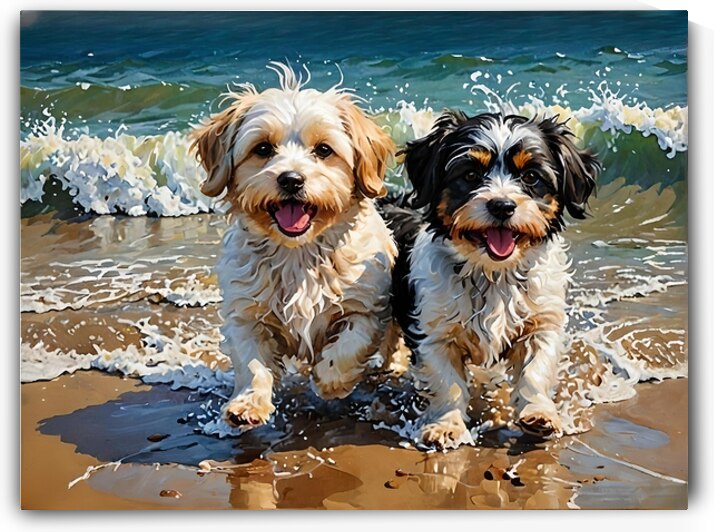 Australian Havanese Dogs at the Beach by Bill Swartwout Photography