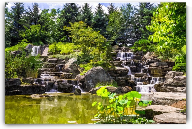 Waterfalls Garden Grand Rapids Michigan by Jennifer White
