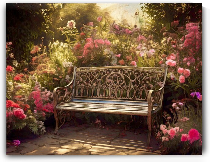 Meet at the Bench in the Rose Garden by Thea Menagh