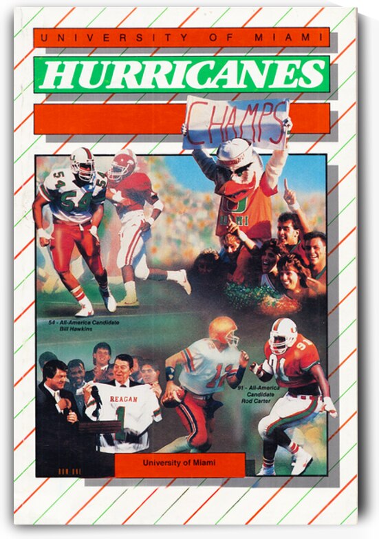 1987 Miami Hurricanes Cover Art by Row One Brand