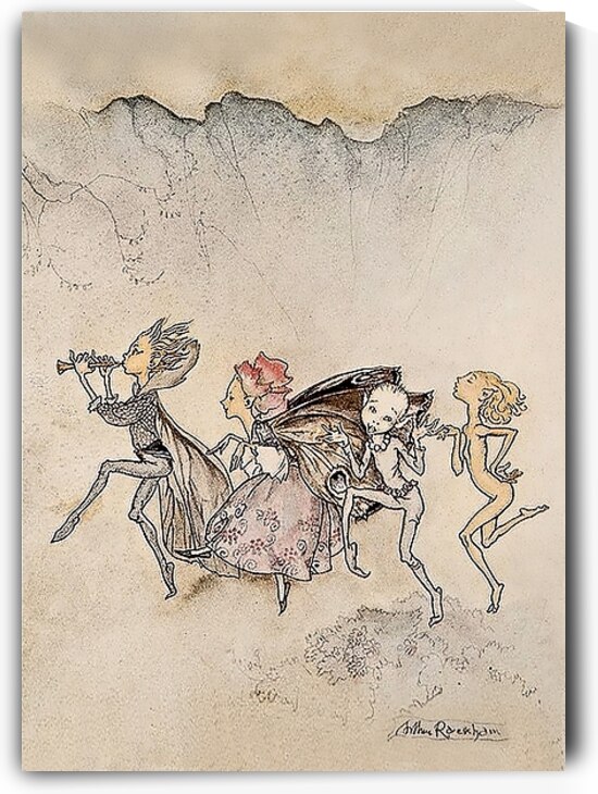 Tripping on Their Toes Fairy Art by Arthur Rackham by Fabricci