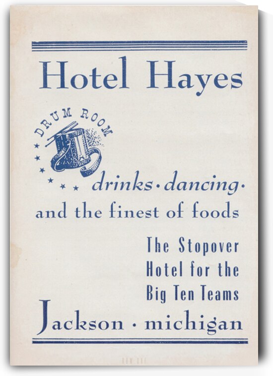 1940s Hotel Hayes Big 10 Ad by Row One Brand