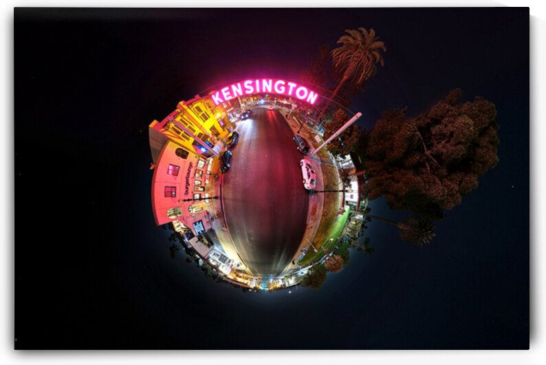 Kensington San Diego Sign Little Planet Night by Ryan Cameron