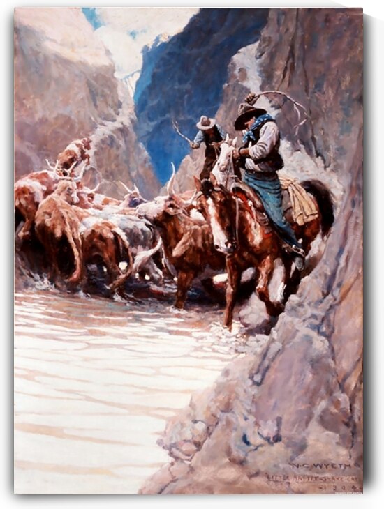 Rounding Up Vintage Western Art by NC Wyeth by Fabricci