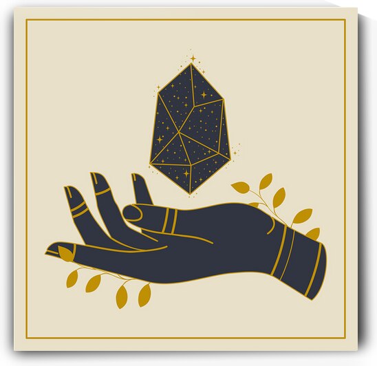 Hand with healing crystal by Point Art