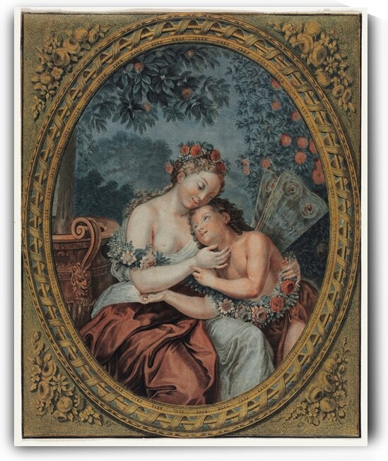 Zephyre and Flore [c. 1776] by Jean François Janinet [1752–1814] by MyCozyFineArt