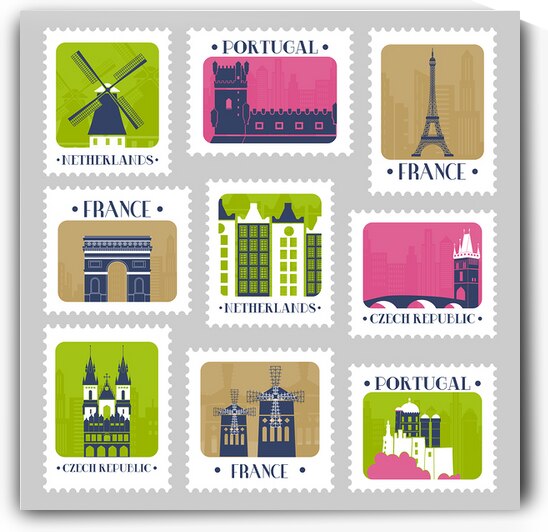  Europe country landmark by Point Art