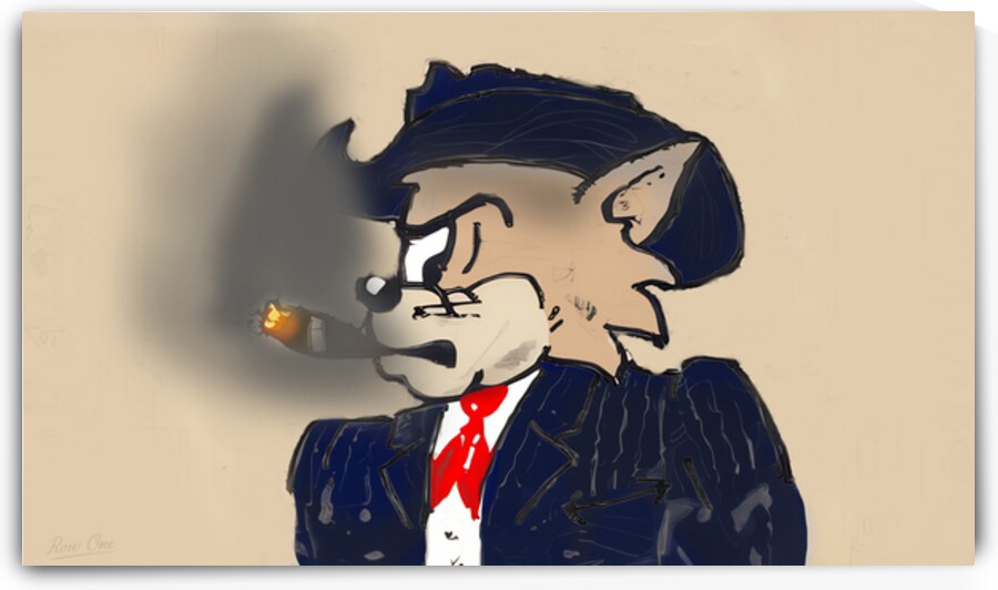 1950s Arizona Wildcat Smoking a Cigar by Row One Brand