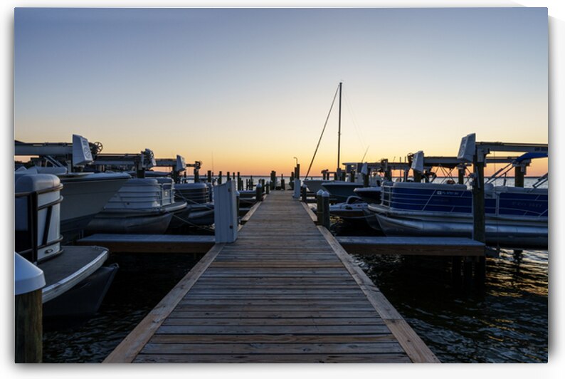 Boat Dock Sunset Gulf Breeze by Jennifer White