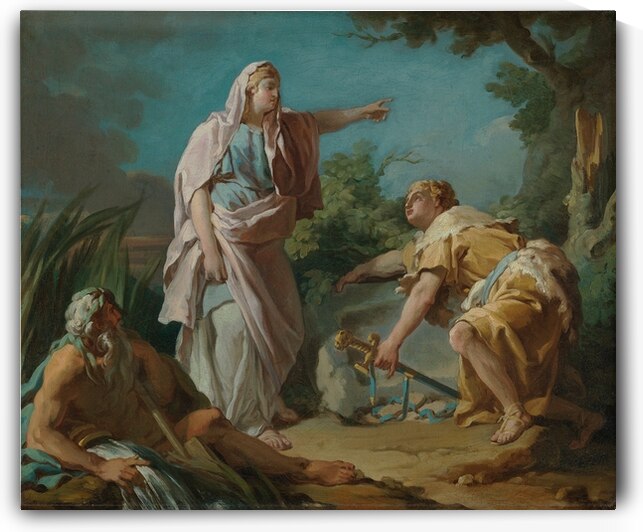 Aethra Showing her Son Theseus the Place Where his Father had Hidden his Arms [1768] by Nicolas–Guy Brenet [1728–1792] by MyCozyFineArt