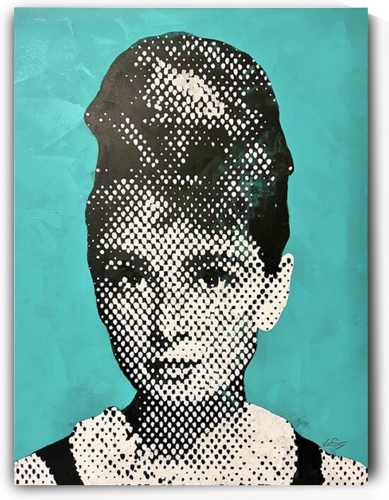 Timeless Elegance – Stippling Portrait of Audrey Hepburn by  vincentsantiago
