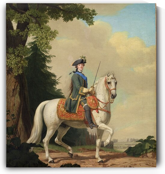 Catharina II of Russia in Life Guard Uniform on the horse ‘Brillante’ [1782] by Vigilius Eriksen [1722–1782] by MyCozyFineArt