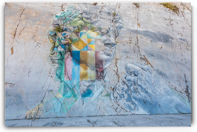 David by Michelangelo copy from the street artist Kobra by Paolo Modena