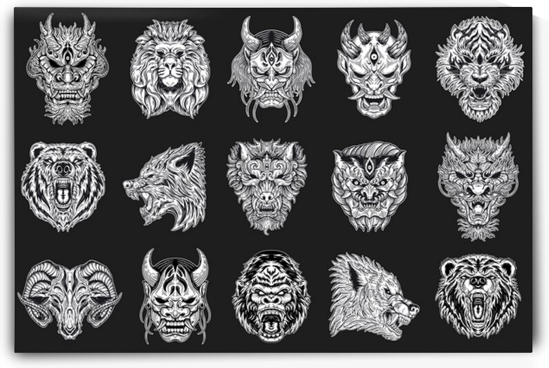 Skull Animal Beast by Point Art