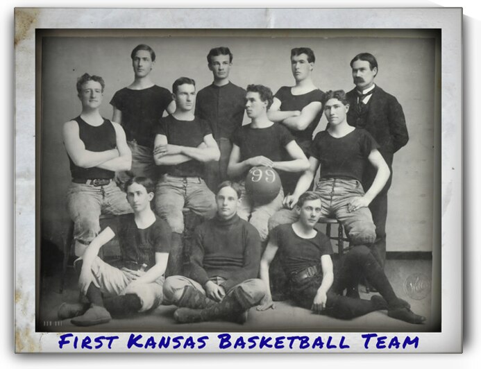 1898 Kansas Jayhawks Basketball Team Photo by Row One Brand