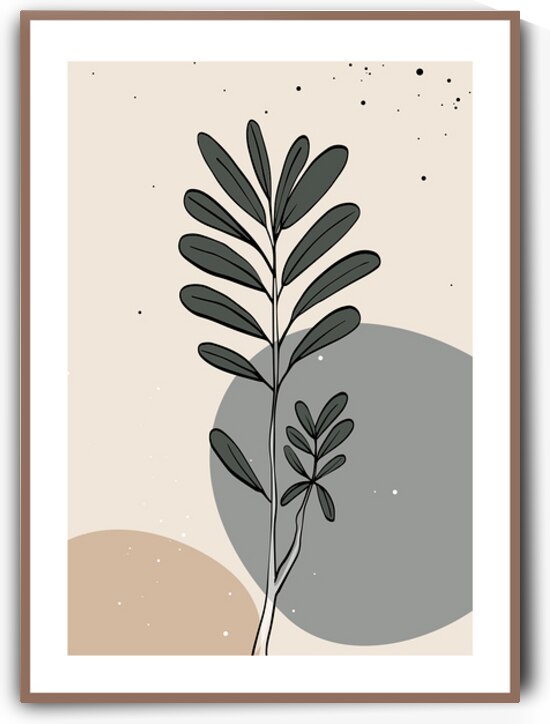 Modern abstract leaves.a by Point Art