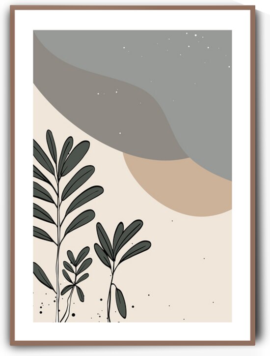 Modern abstract leaves.c by Point Art