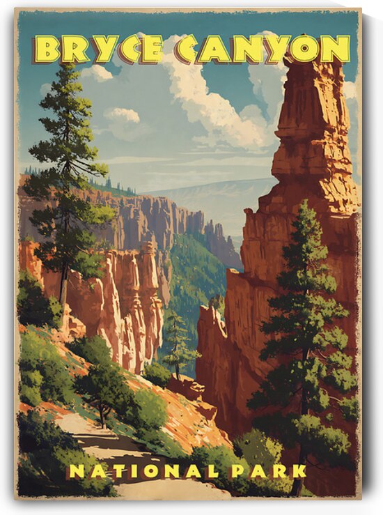  Bryce Canyon  National Park vintage travel poster 1 by Artgoos