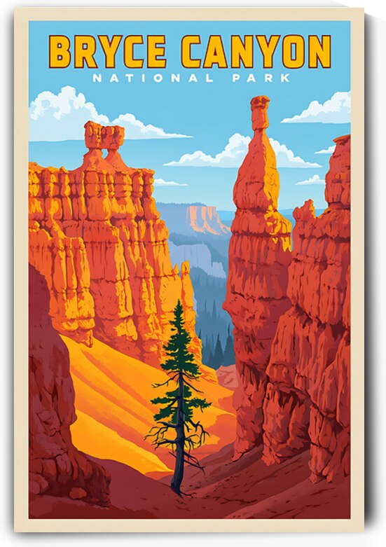  Bryce Canyon  National Park vintage travel poster 1 by Artgoos