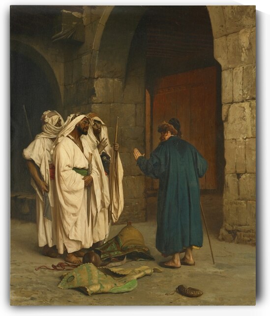 Old Jew with three Arabs by Jean–Léon Gérôme [1824–1904] by MyCozyFineArt