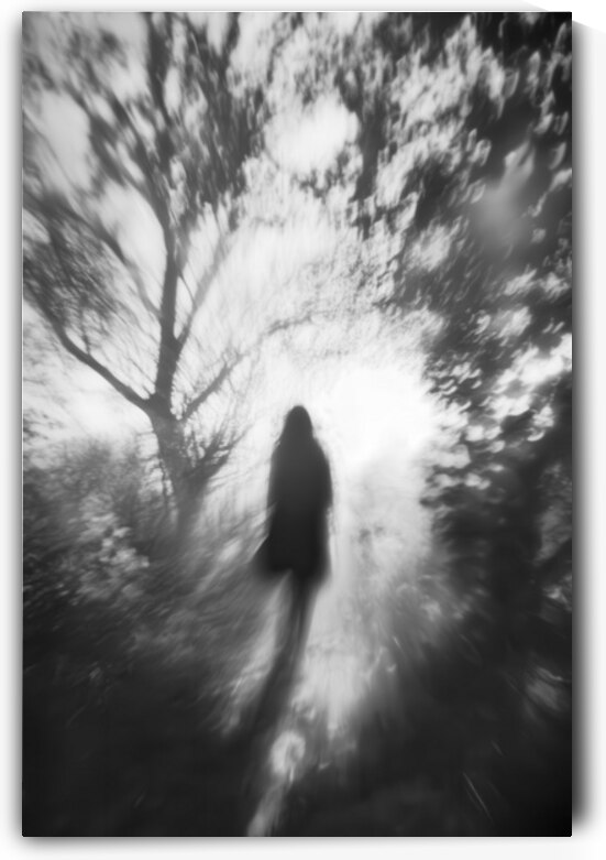 Woman in the Forest - Pinhole-Inspired Art Black and White by Matthias Hauser