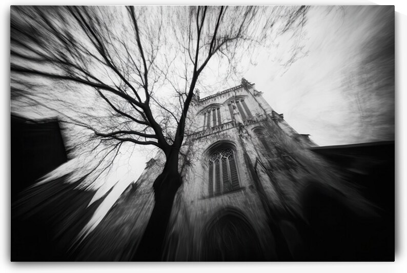 Gothic Cathedral - Pinhole-Inspired Art Black and White by Matthias Hauser