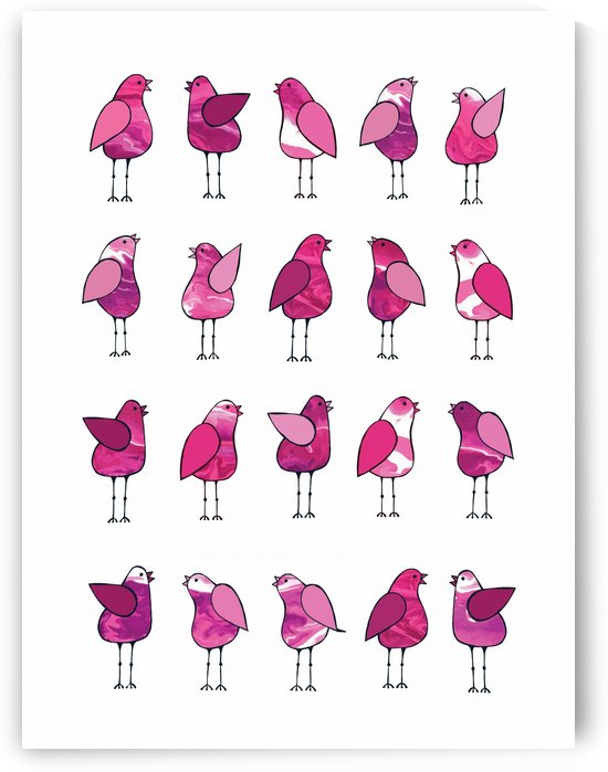 Gossip Birds Pink by Lisa Frances Judd