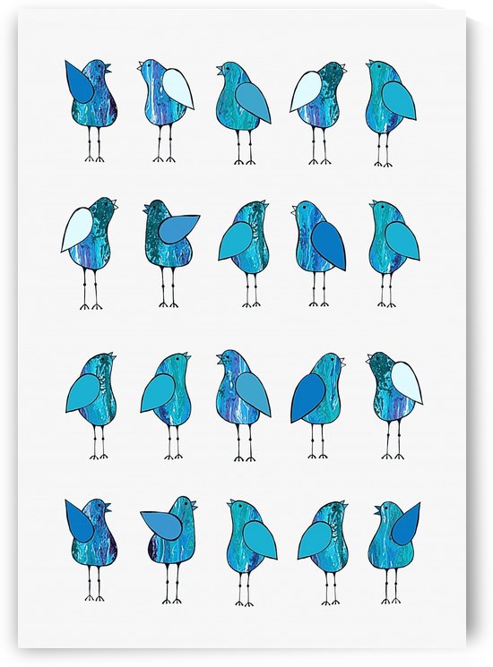 Gossip Birds Blue by Lisa Frances Judd