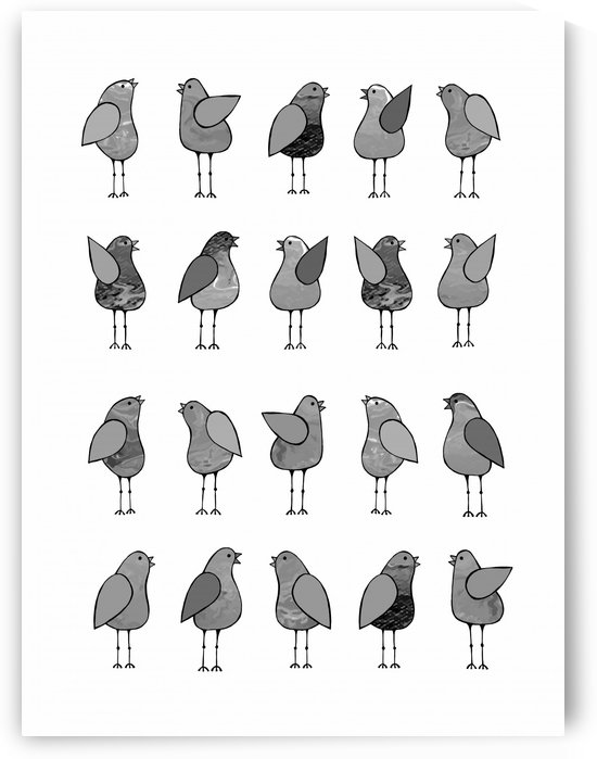 Gossip Birds Monochromatic by Lisa Frances Judd