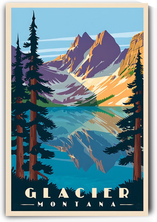 Glacier  National Park and Preserve vintage travel poster  2 by Artgoos