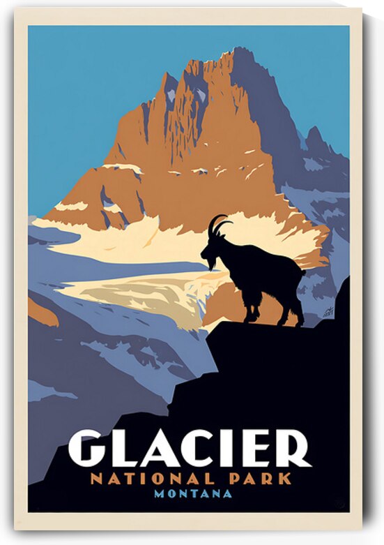 Glacier  National Park and Preserve vintage travel poster  3 by Artgoos