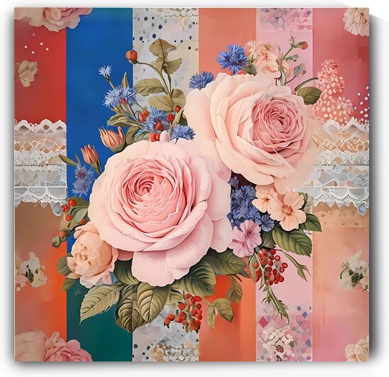 Intricate Floral Pattern With Vivid Roses And Lac by Mubarak Malik Ibrahim