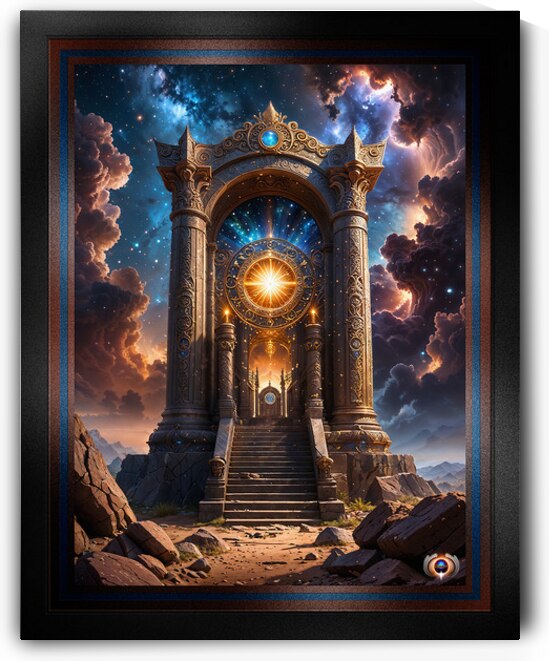 An Ancient Towering Celestial Gateway Amid Cosmic Heavenly Splendor Amazing AI Concept Art by Xzendor7 by xzendor7
