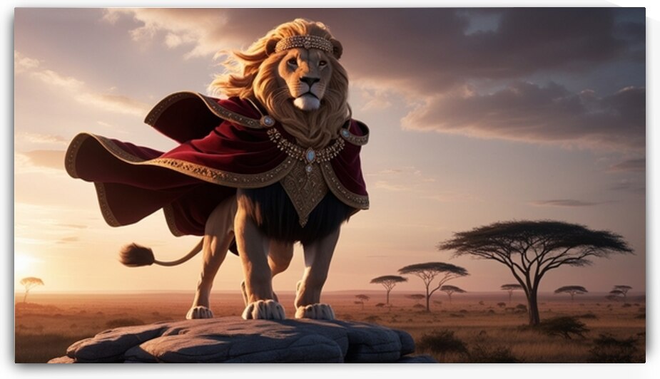 Golden Mane Gala: Jungle’s Burlesque Monarch by Webfinai