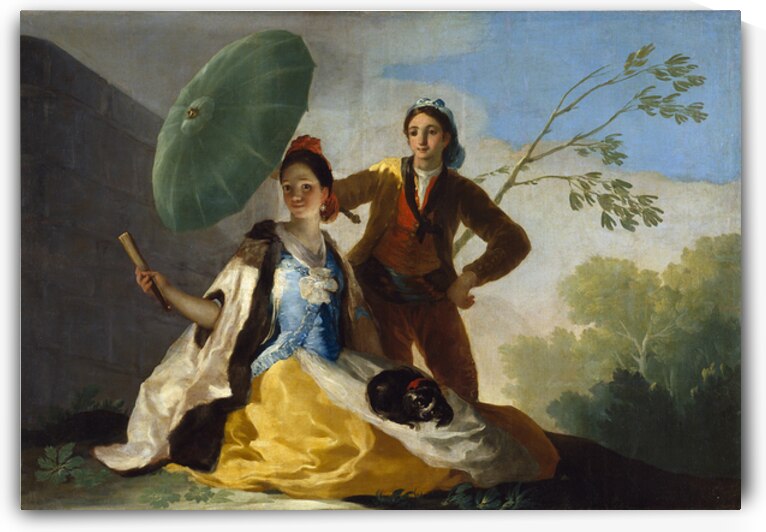Francisco Goya – The Parasol 1777 | A Charming Scene of 18th-Century Leisure and Elegance by Wirla