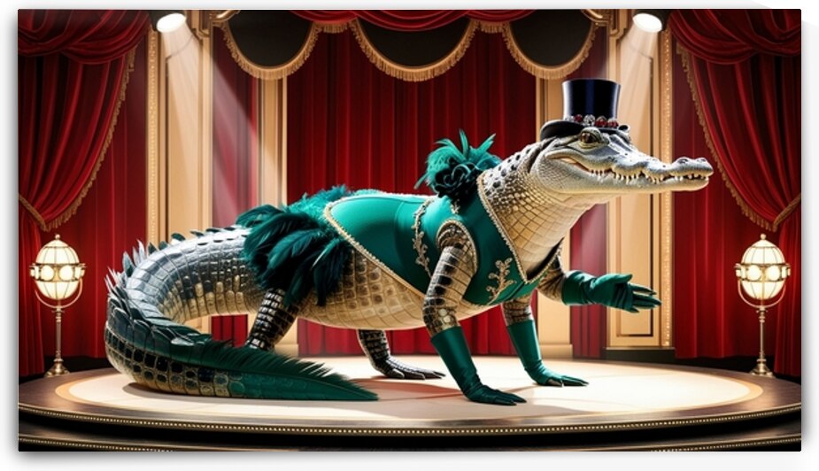 Emerald Allure: Crocodile of the Spotlight by Webfinai
