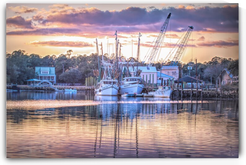 Southern Shrimpers at Sunset by Norma Brandsberg Photography