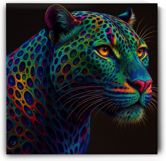 Psychedelic Leopard – Hyper-Realistic Digital Art in Vivid Colors by ahmed zayed