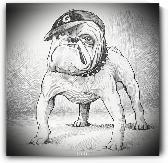 1920s Georgia Bulldog Art by Artist H.S. by Row One Brand
