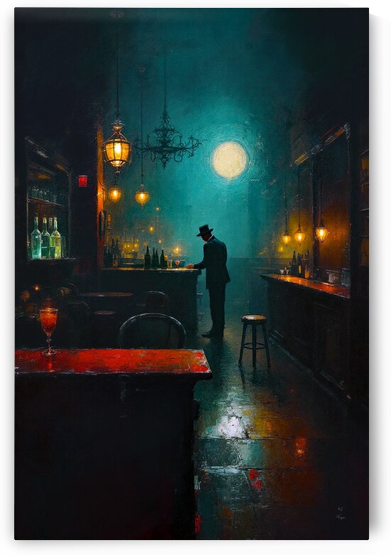 Prohibition Speakeasy Bar Art Print by Tricky Rabbit Art