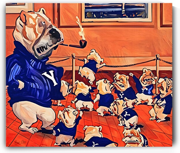 1930s Yale Bulldogs Cartoon Art by Row One Brand