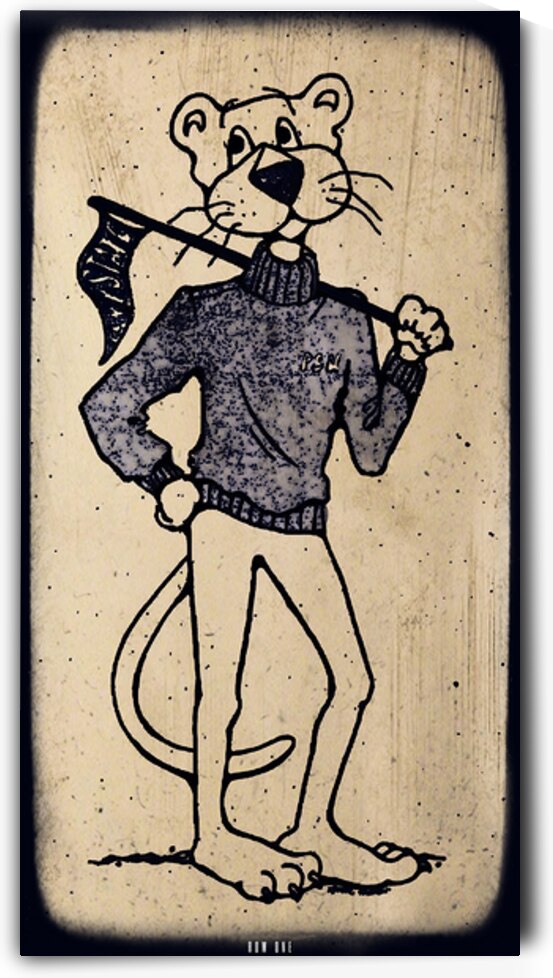 1970s Penn State Nittany Lion Cartoon Art by Row One Brand