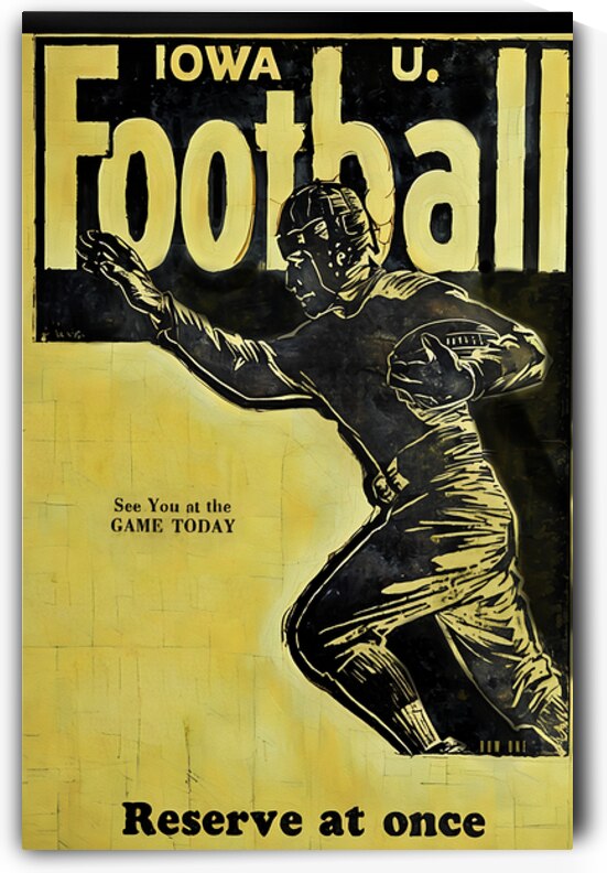 Early 1900s Iowa Hawkeyes Football Art by Row One Brand
