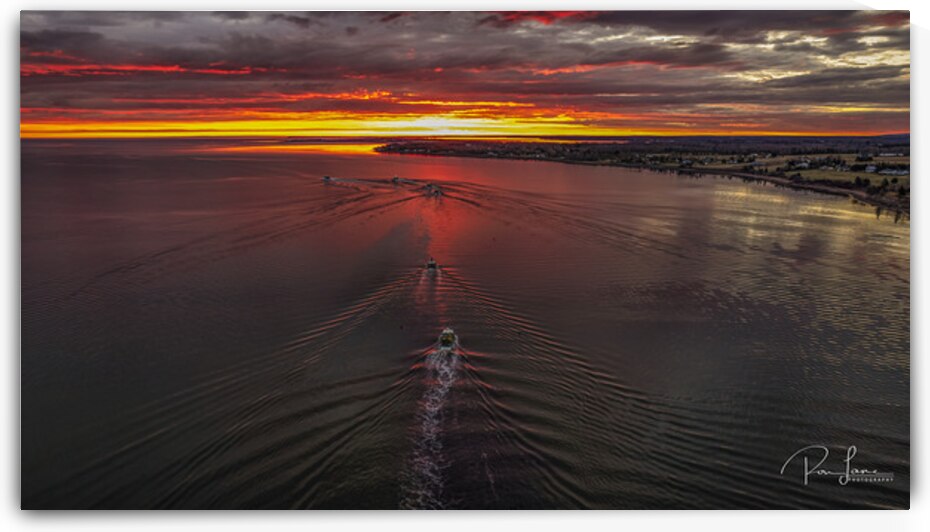 Heading into the red Sunrise. by Ron Lane Photography