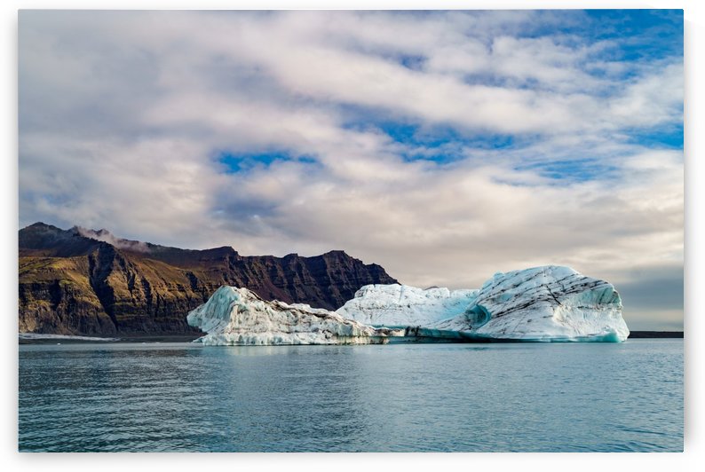 Glacier with the mountain range under the blue sky-- Jokulsarlon Iceland by Jason Wen Bin TONG 