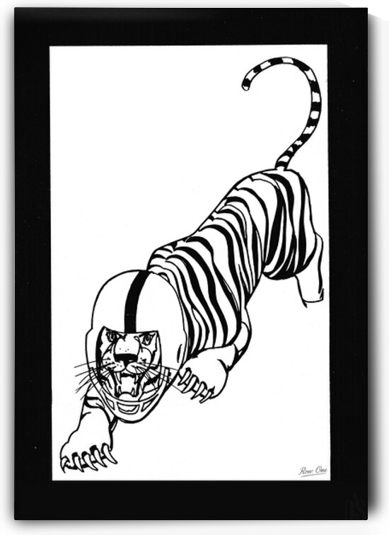 1960s tiger football player by Row One Brand