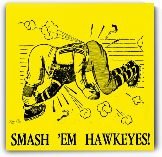 1930s Iowa Hawkeyes Football Art by Row One Brand