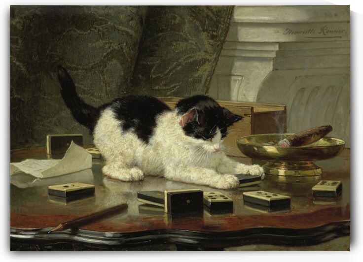 Henriette Ronner-Knip – The Cat at Play.1850 | Victorian-Era Charm and Feline Grace by Wirla