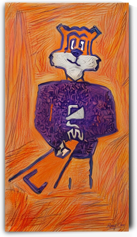 1950s Clemson Tiger Art Remix by Row One Brand