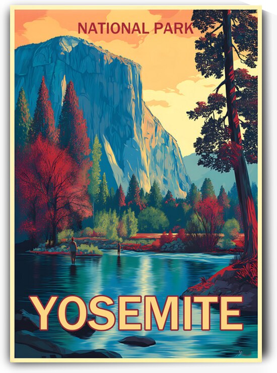 Yosemite National Park vintage travel poster 1 by Artgoos